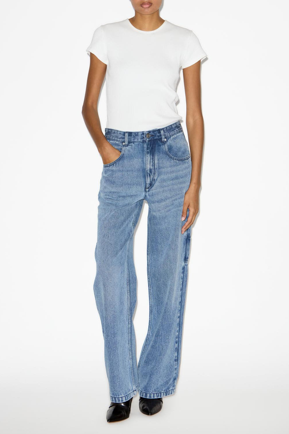 Weit geschnittene jeans bymara aus fließendem denim - Hellblau - Woman - 2