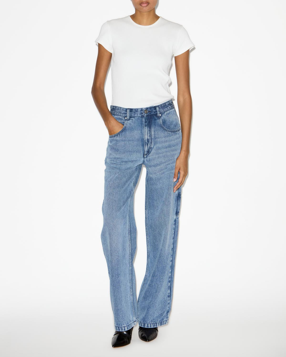 Jean ample bymara en denim fluide  - Bleu clair - Woman - 1