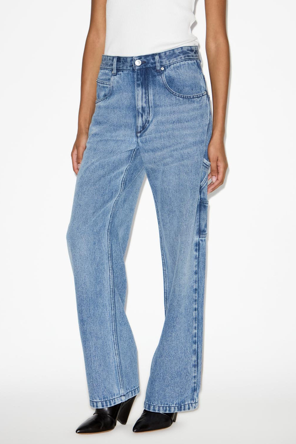 Weit geschnittene jeans bymara aus fließendem denim - Hellblau - Woman - 4