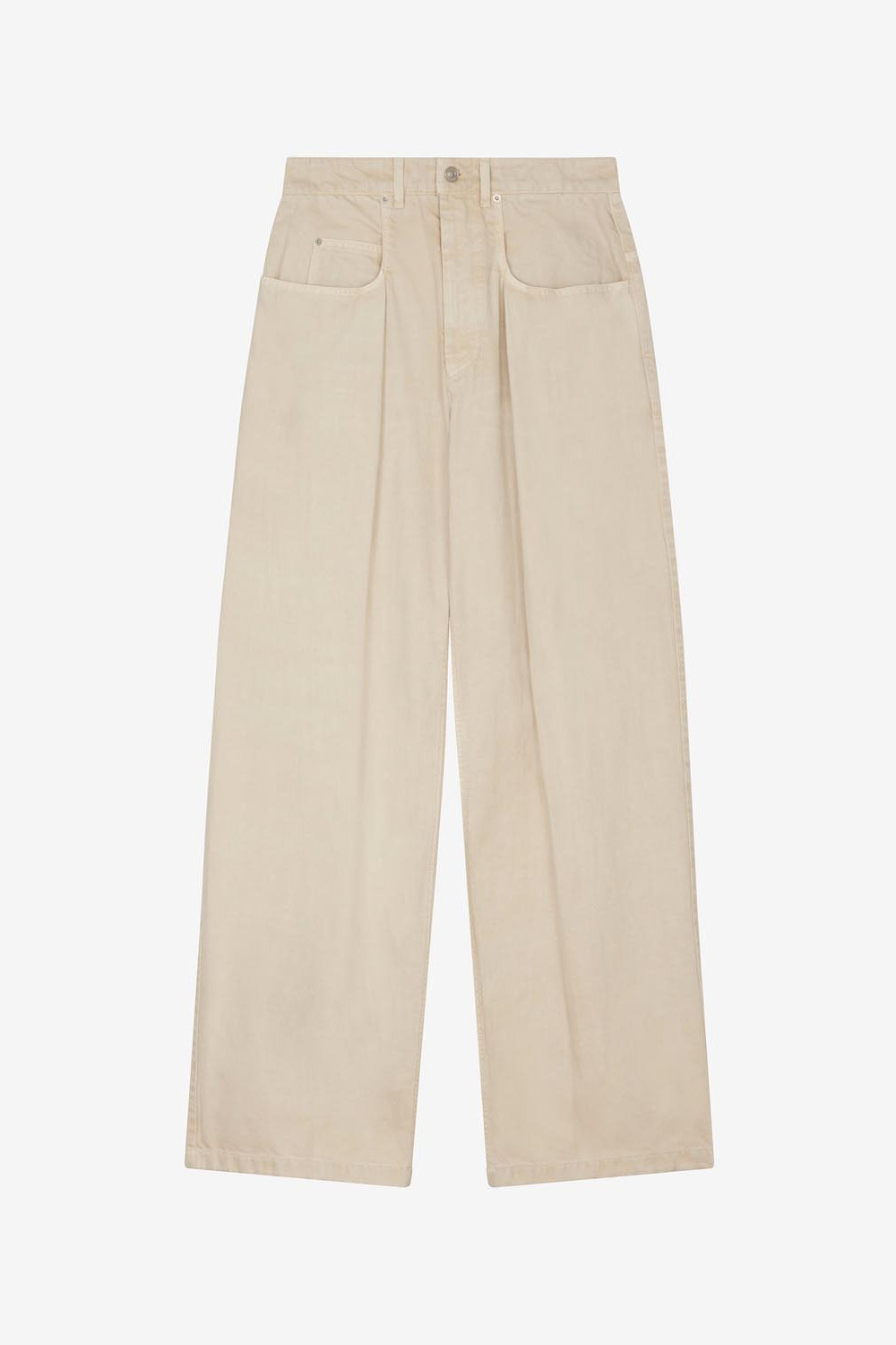 Jean ample taille haute janael - Écru - Man - 1