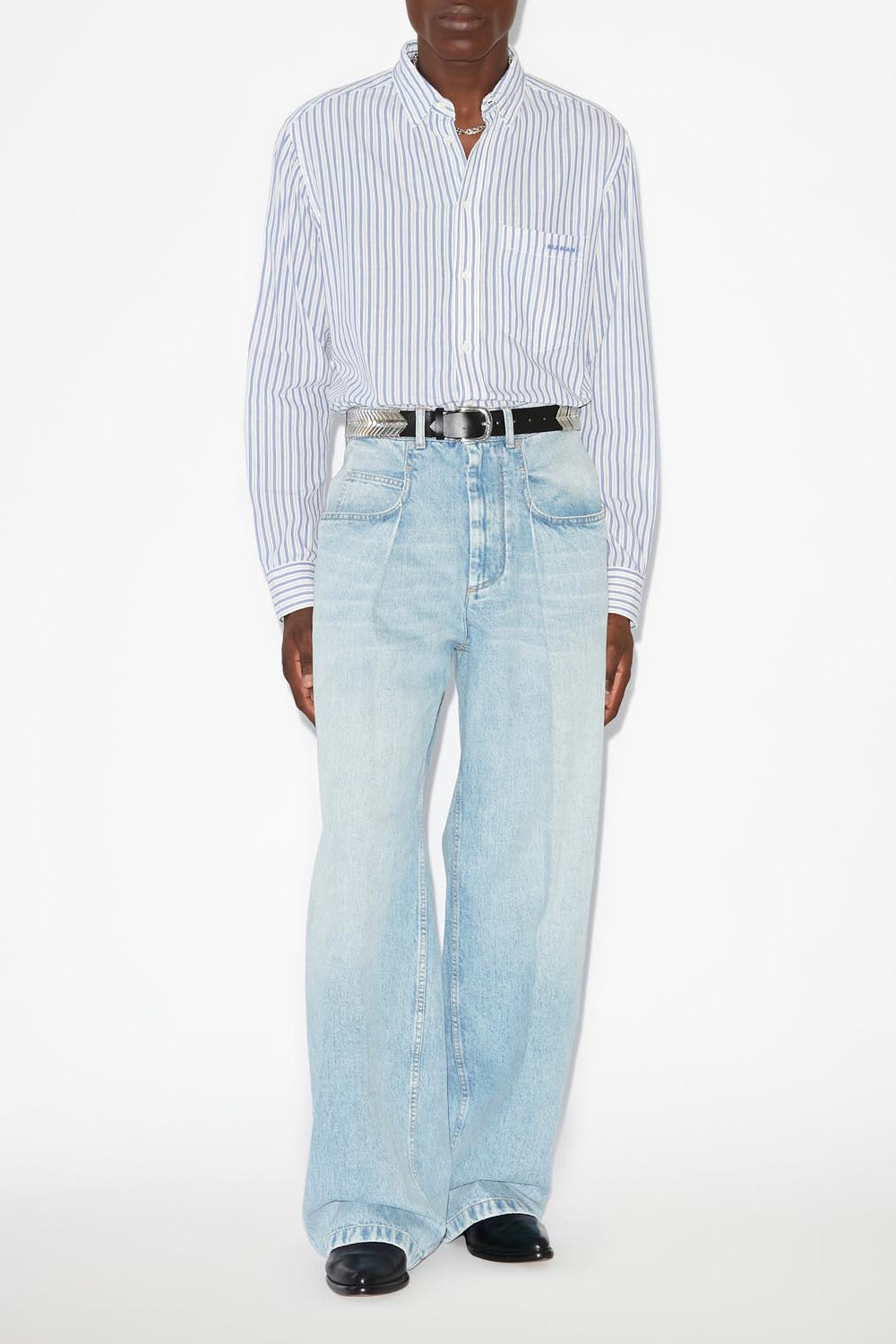 Jean ample taille haute janael - Bleu clair - Man - 2