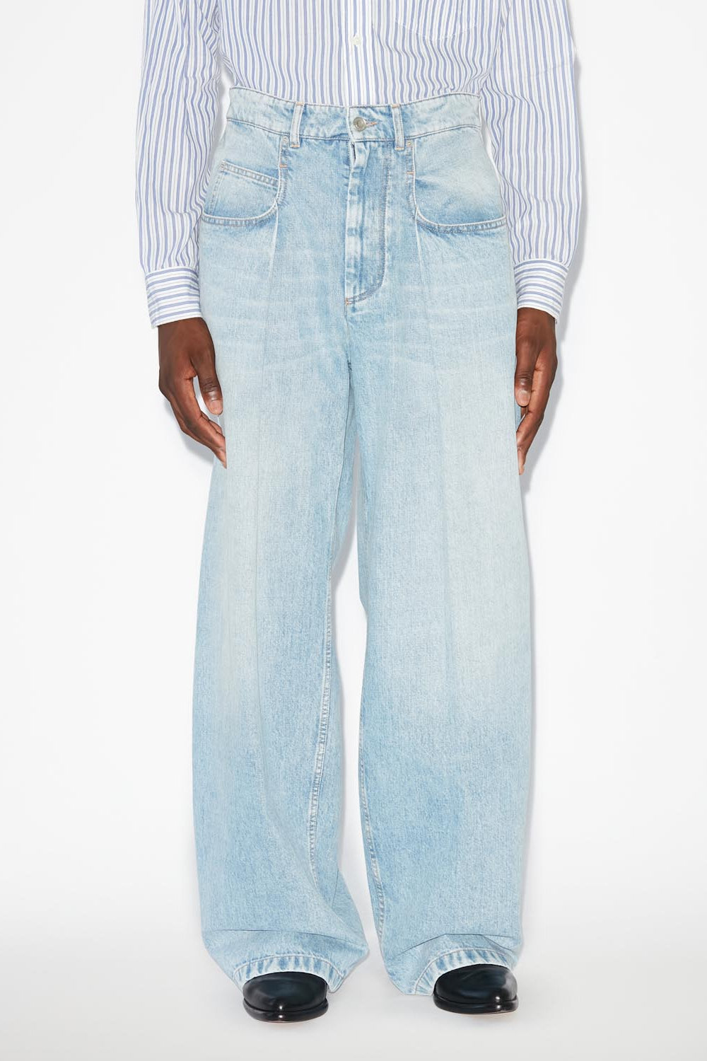 Jean ample taille haute janael - Bleu clair - Man - 4