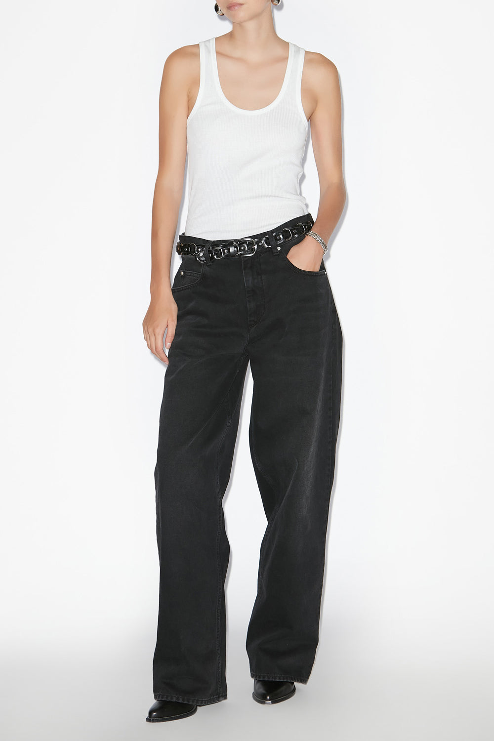 Jean ample joanny en denim - Noir délavé - Woman - 2