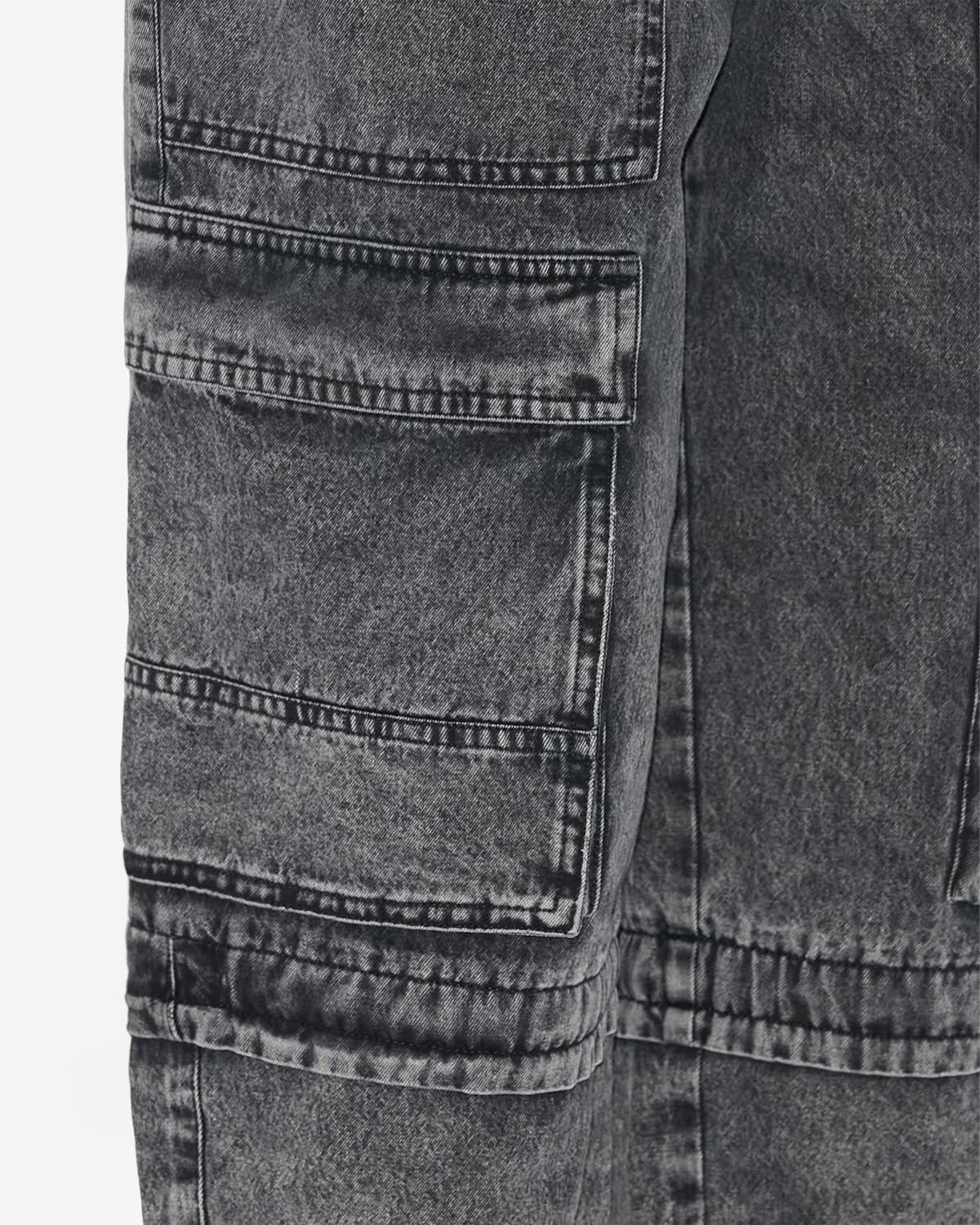 Pantalon en denim à poches cargo ivy - Noir délavé - Woman - 2