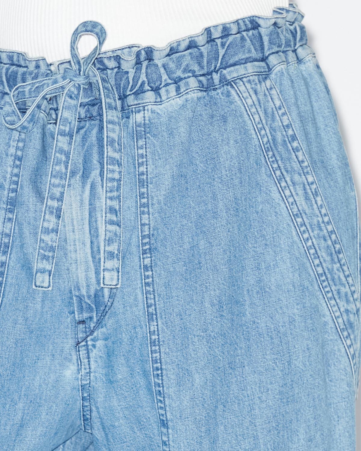 Denim pants with cargo pockets - Azul - Woman - 2