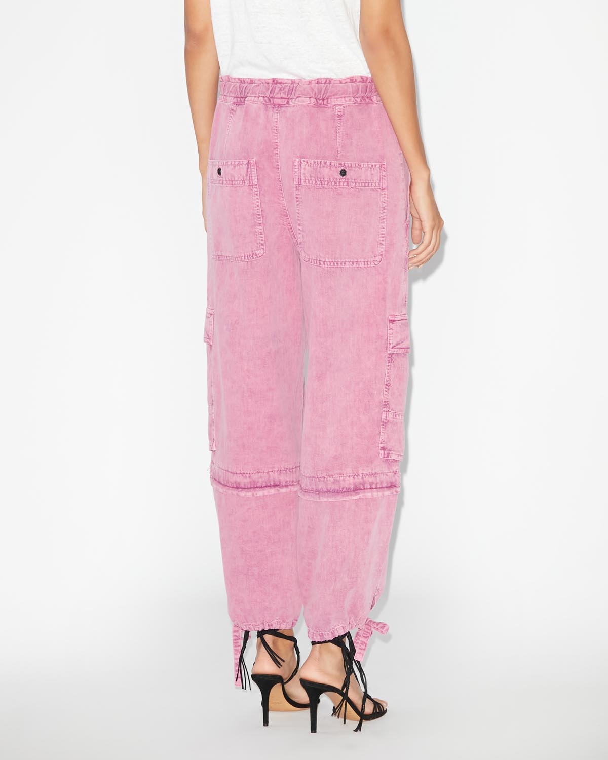 Pantalon en denim à poches cargo ivy - Rose - Woman - 4