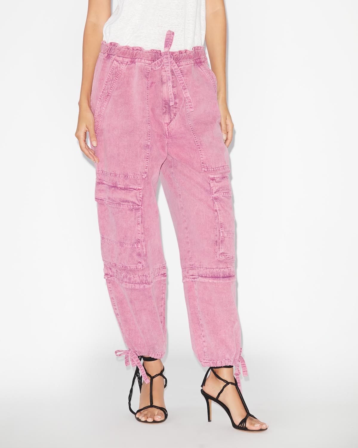 Pantalon en denim à poches cargo ivy - Rose - Woman - 3