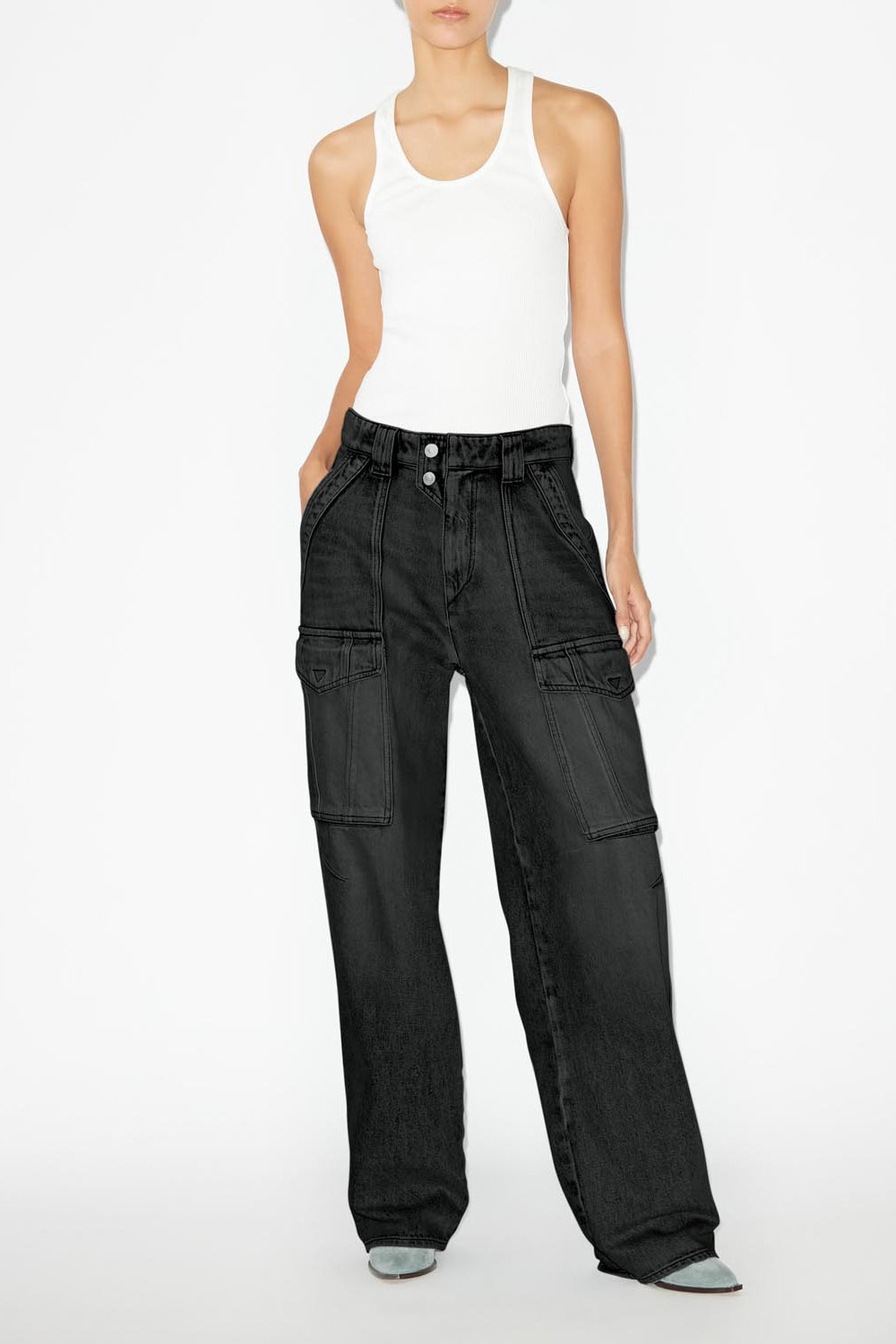 Heilani loose jeans with cargo pockets - Black - Woman - 2