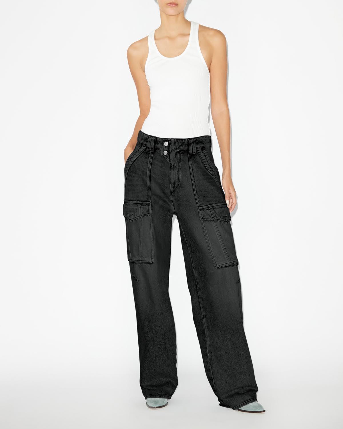 Heilani loose jeans with cargo pockets - Black - Woman - 1