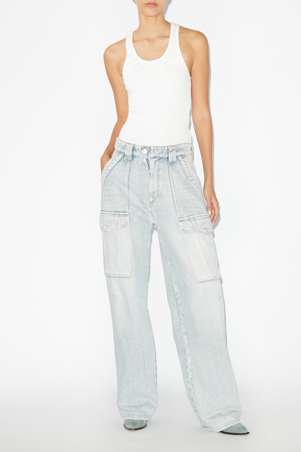 Heilani loose jeans with cargo pockets - Light blue - Woman - 2