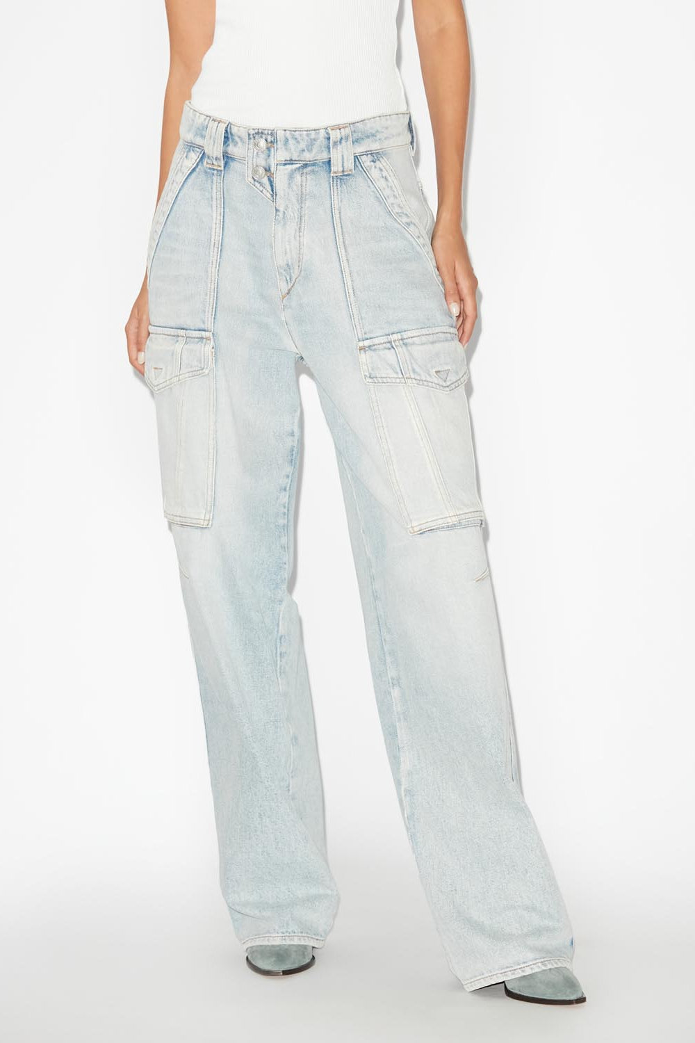 Heilani loose jeans with cargo pockets - Light blue - Woman - 4