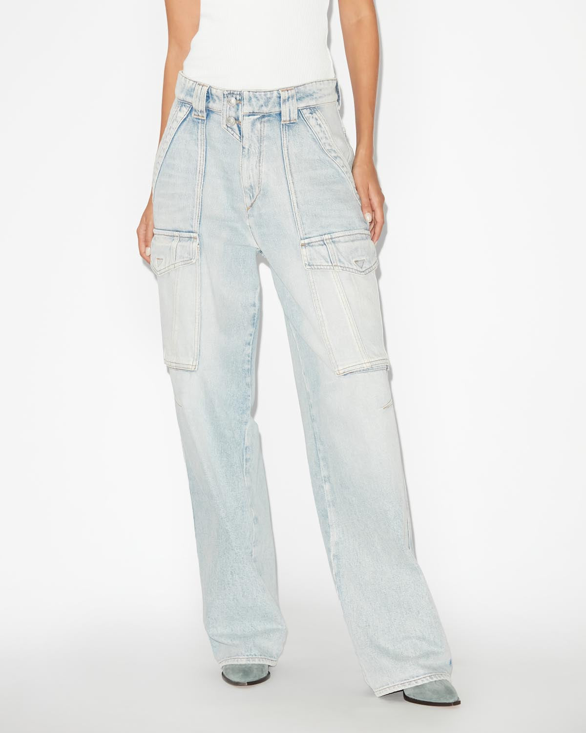 Heilani loose jeans with cargo pockets - Light blue - Woman - 3