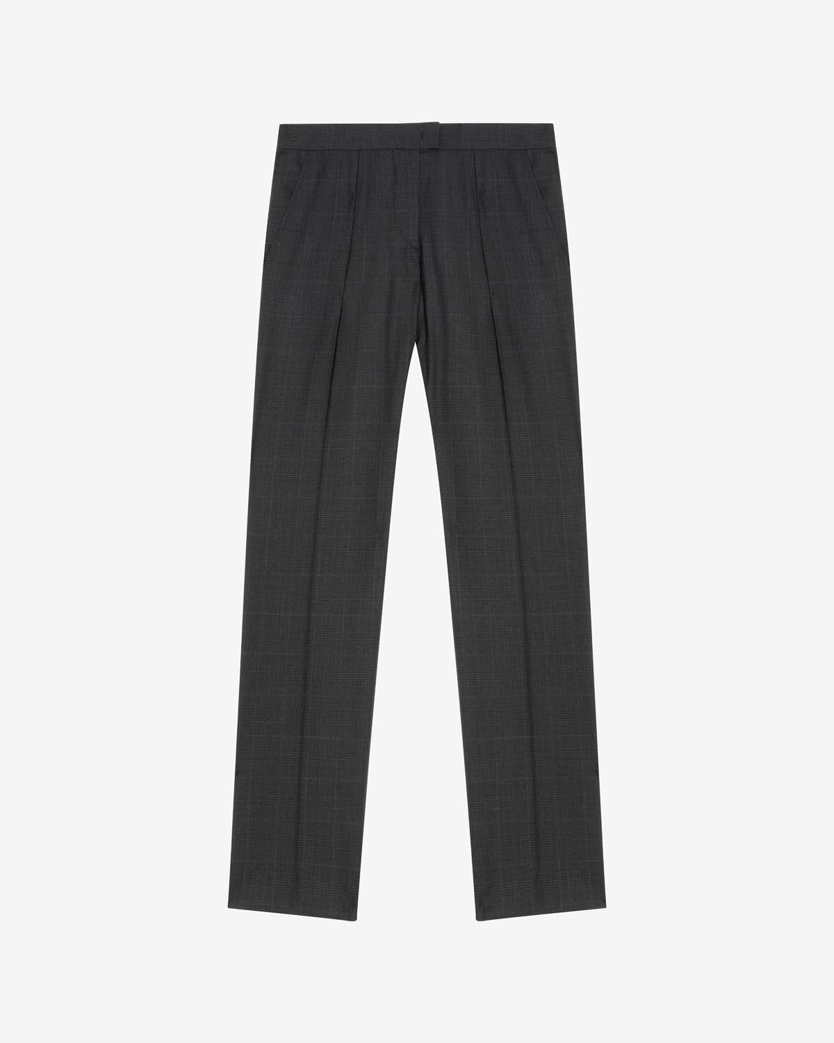 Pantaloni a gamba dritta in lana a quadri - Anthracite - Woman - 5