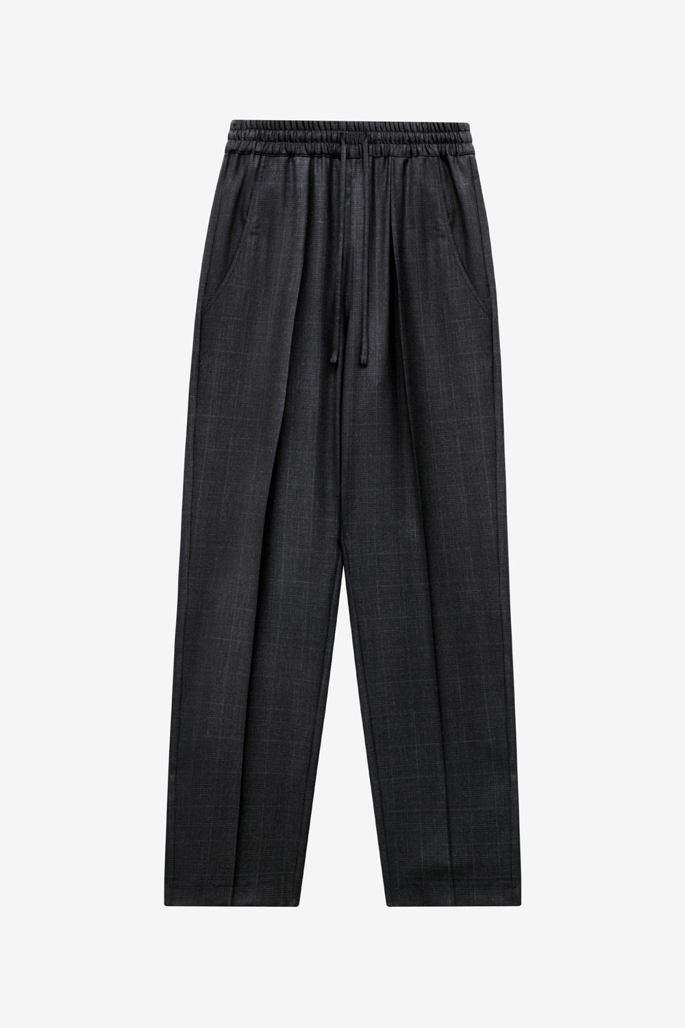 Pantalón plisado de lana príncipe de gales liska - Anthracite - Woman - 1
