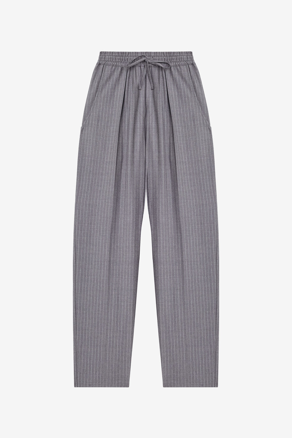 Pantalon liska en laine vierge rayée - Gris - Woman - 1