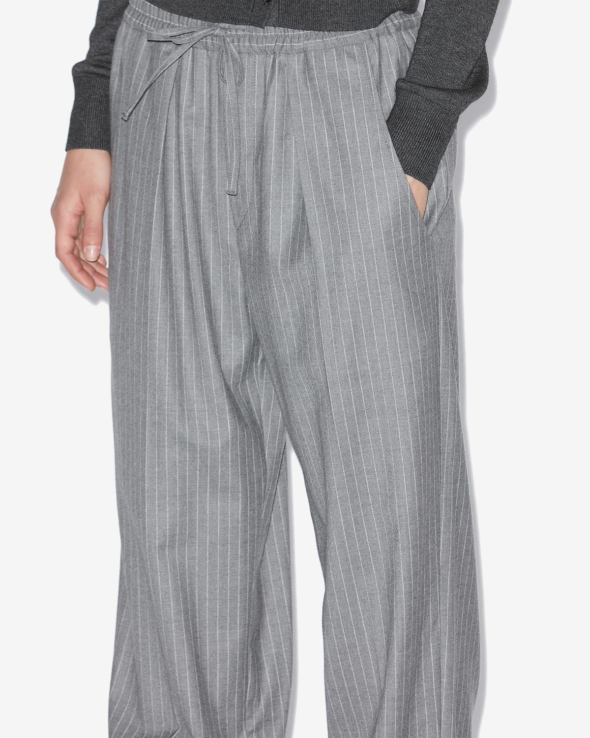 Liska striped virgin wool pants - Gray - Woman - 2