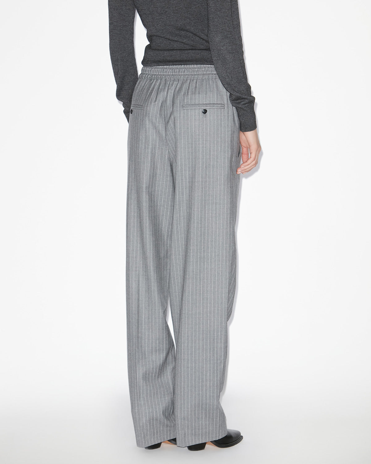 Liska striped virgin wool pants - Gray - Woman - 4