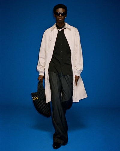 Namoro pleated loose fit glen plaid wool pants - Anthracite - Man - 10