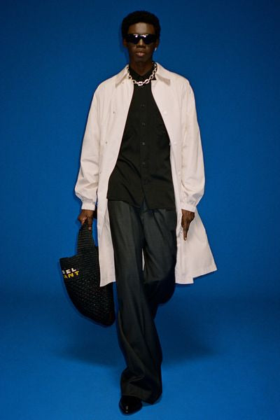 Namoro pleated loose fit glen plaid wool pants - Anthracite - Man - 2