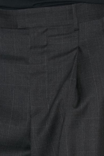 Namoro pleated loose fit glen plaid wool pants - Anthracite - Man - 6