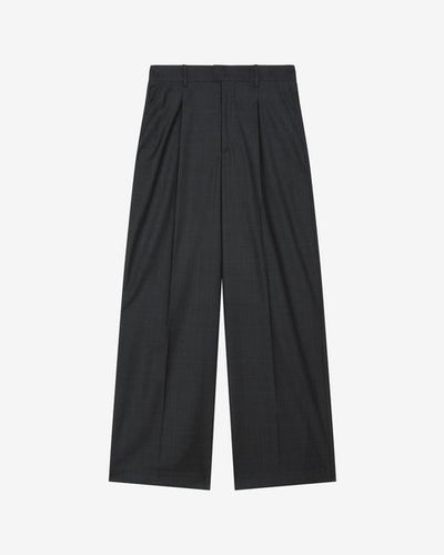 Namoro pleated loose fit glen plaid wool pants - Anthracite - Man - 2