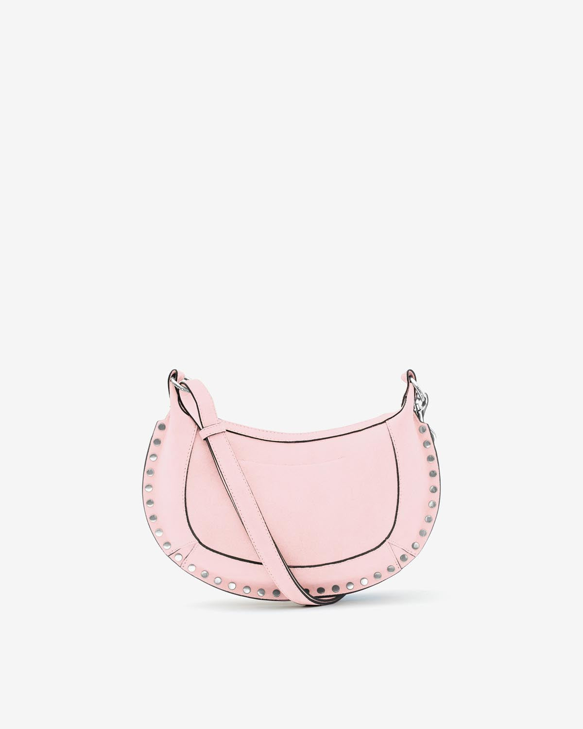Oskan moon shoulder bag in suede leather - Light pink - Woman - 2