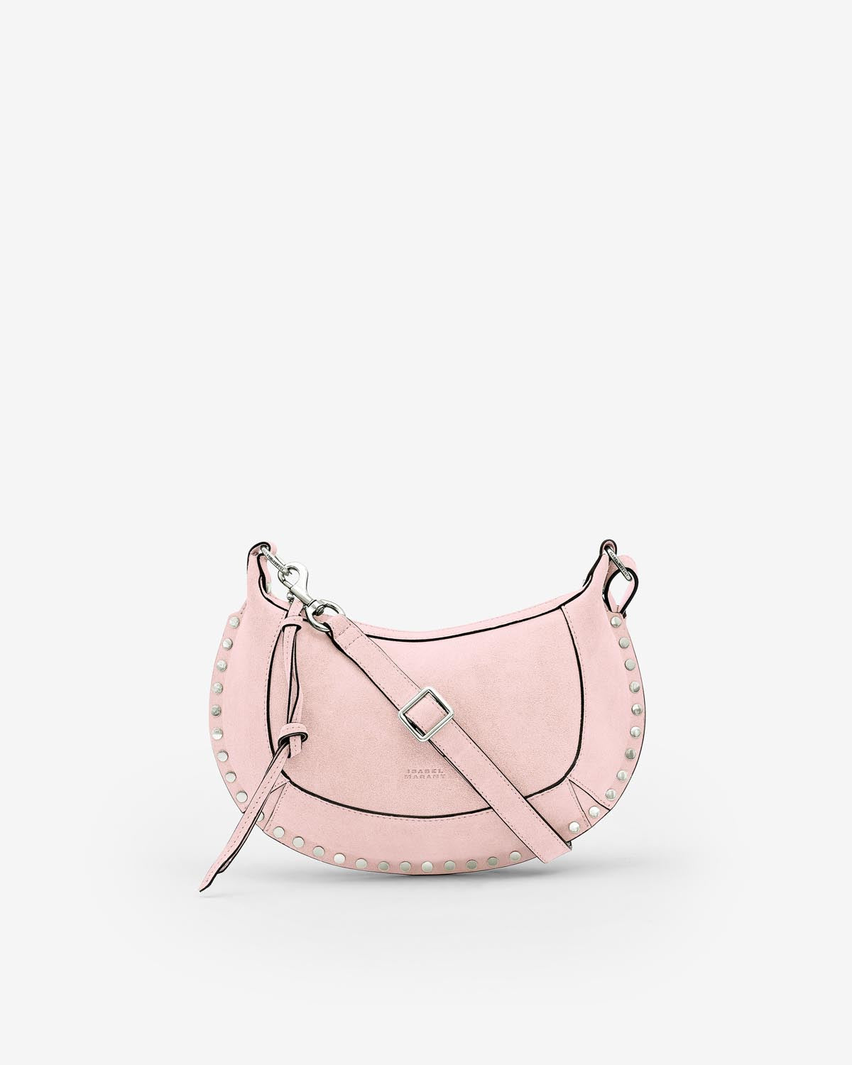 Oskan moon shoulder bag in suede leather - Light pink - Woman - 1