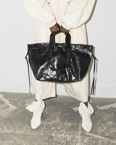 Wardy large tote bag in soft leather - Black - Woman - 11