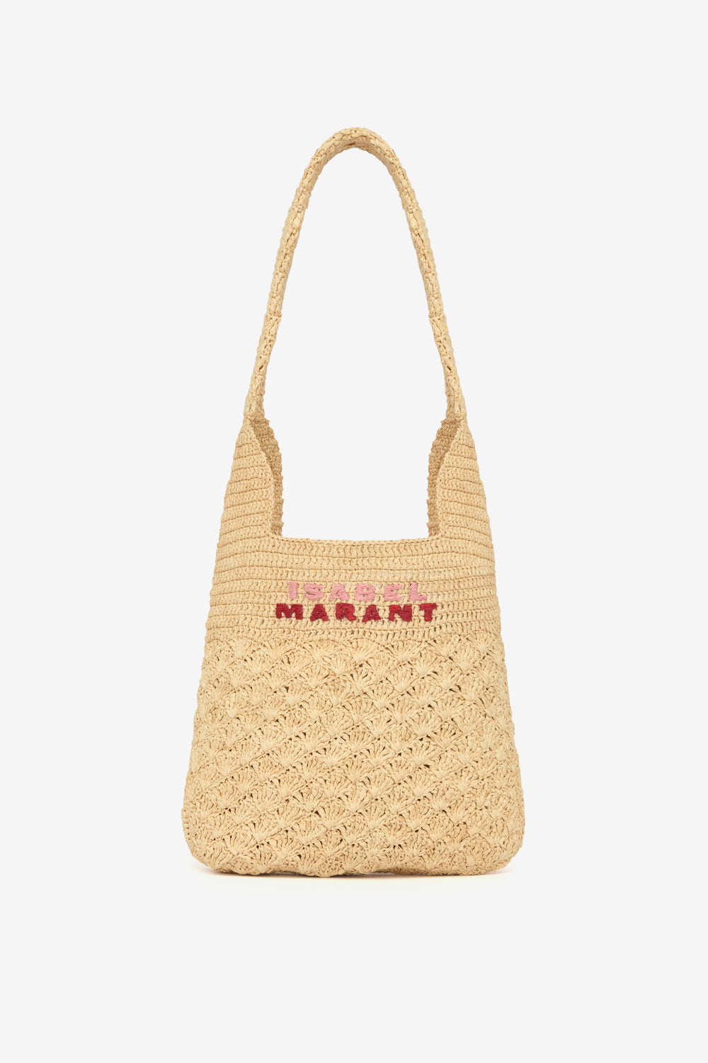 Tasche praia small aus raffiabast - Natural/pink - Woman - 1