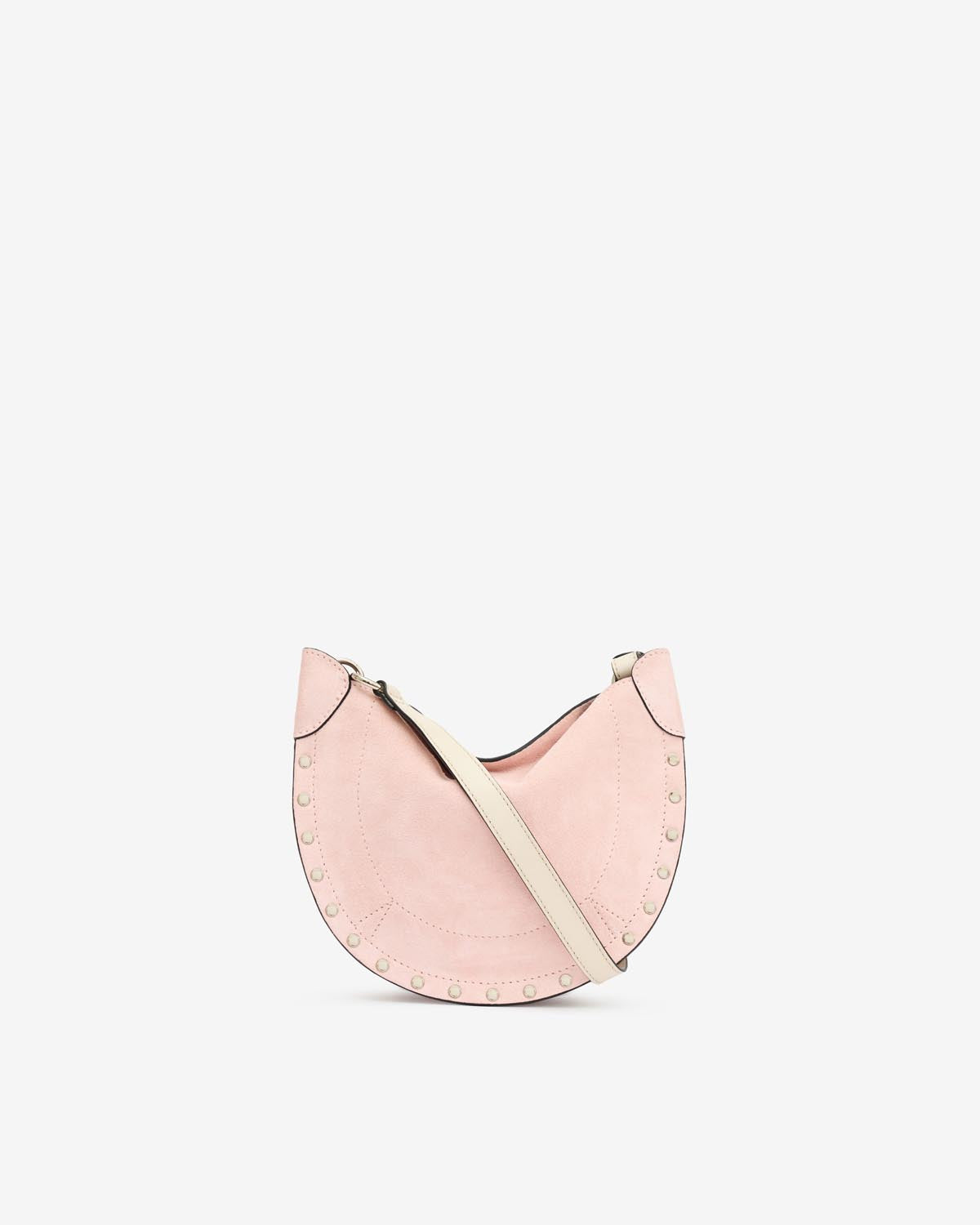 Borsa a tracolla in pelle scamosciata mini moon soft - Light pink - Woman - 2