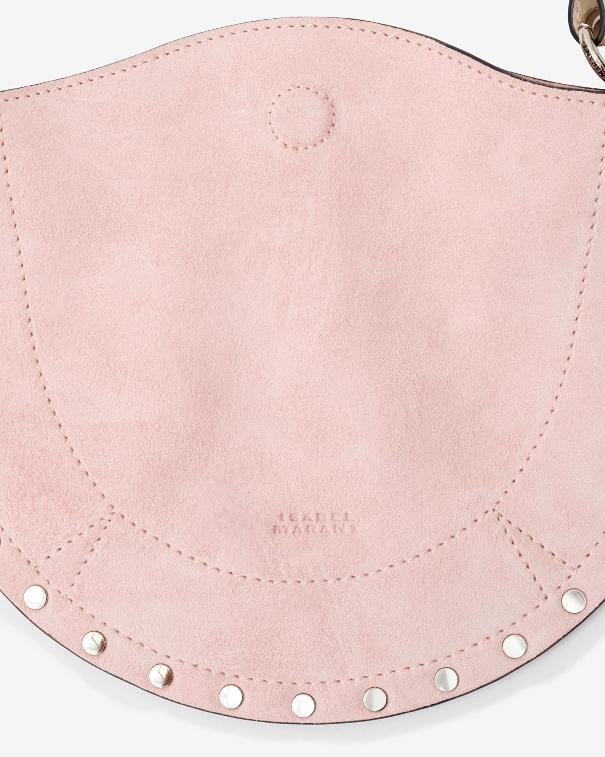 Borsa a tracolla in pelle scamosciata mini moon soft - Light pink - Woman - 3
