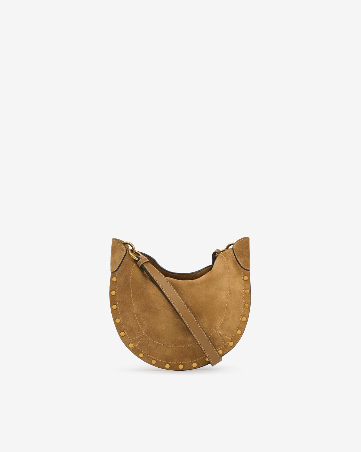Borsa a tracolla in pelle scamosciata mini moon soft - Camel - Woman - 2