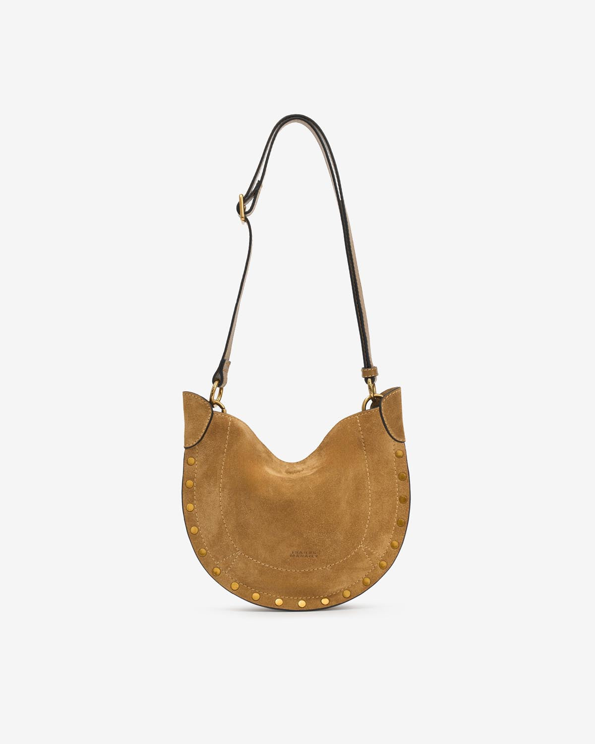 Borsa a tracolla in pelle scamosciata mini moon soft - Camel - Woman - 5