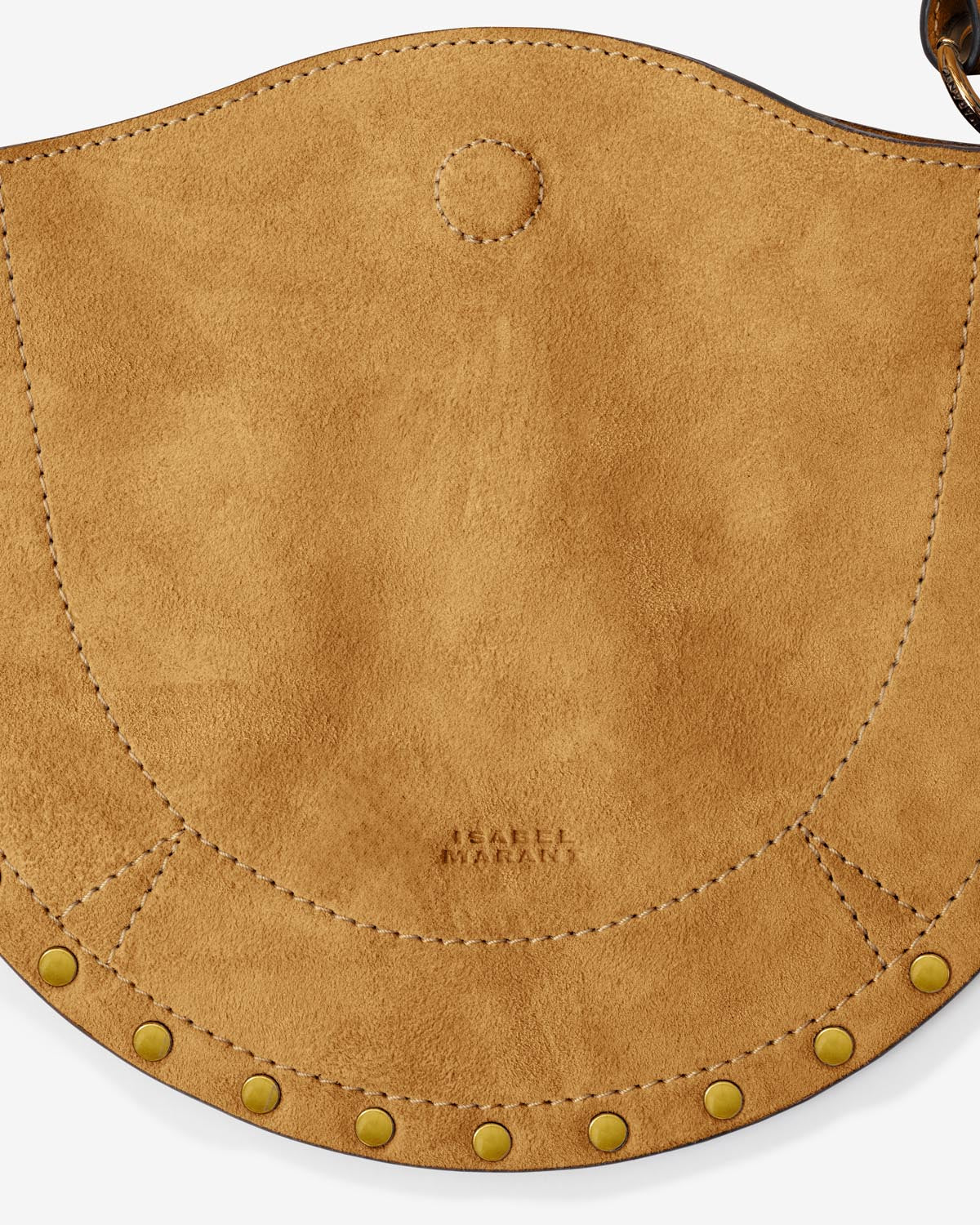 Borsa a tracolla in pelle scamosciata mini moon soft - Camel - Woman - 3