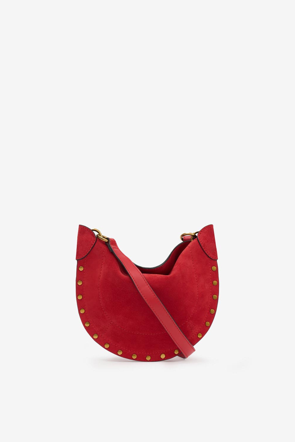 Sac à bandoulière en cuir velours mini moon - Rouge - Woman - 2