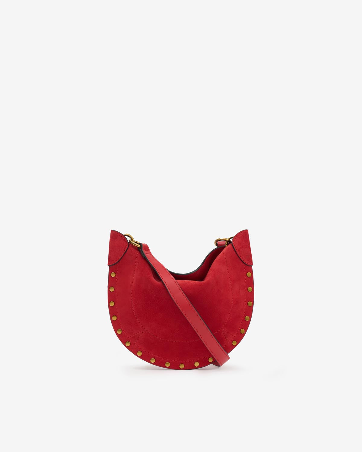 Borsa a tracolla in pelle scamosciata mini moon soft - Rosso - Woman - 2