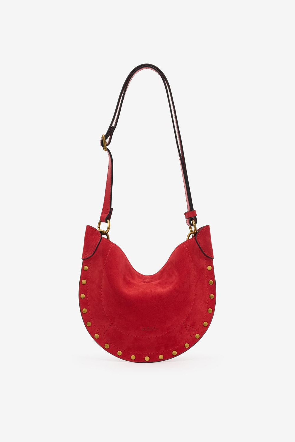 Sac à bandoulière en cuir velours mini moon - Rouge - Woman - 5