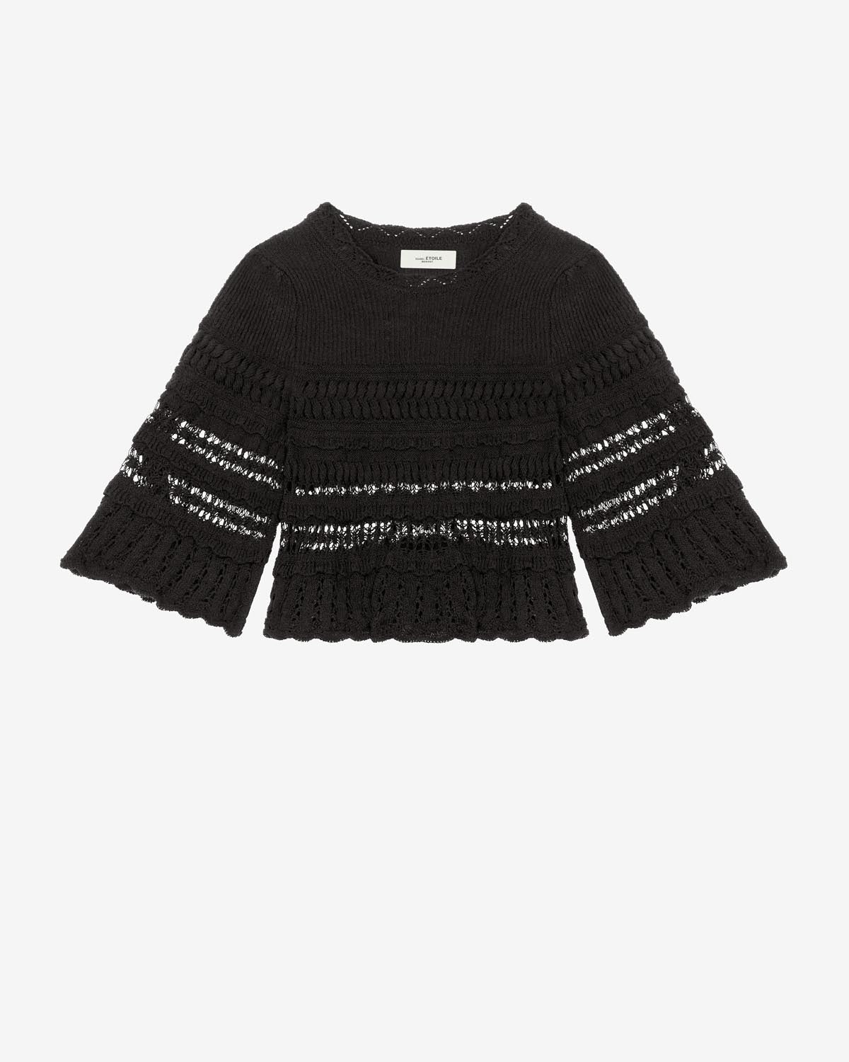 Frizy crochet knit cropped top - 검은색 - Woman - 5