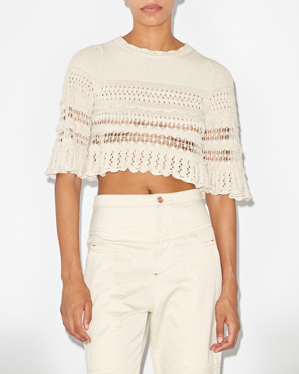 Frizy Top Woman ecru | ISABEL MARANT Official online store