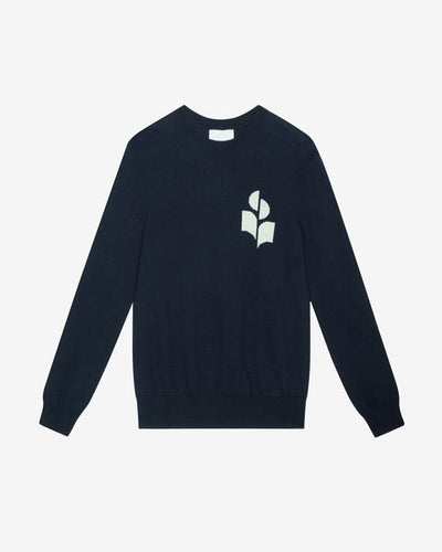 Evans cotton and wool sweater with logo - Midnight - Man - 5