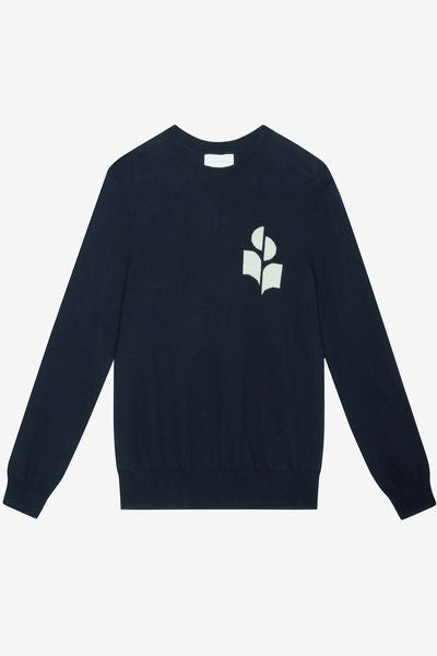 Evans cotton and wool sweater with logo - Midnight - Man - 1