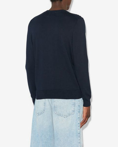 Evans cotton and wool sweater with logo - Midnight - Man - 4