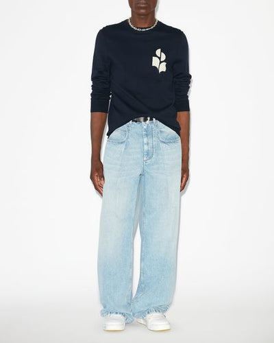 Evans cotton and wool sweater with logo - Midnight - Man - 1