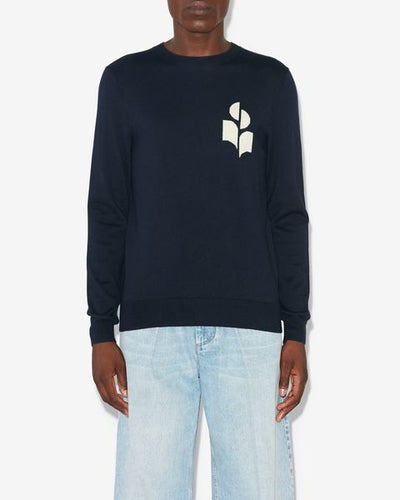 Evans cotton and wool sweater with logo - Midnight - Man - 3