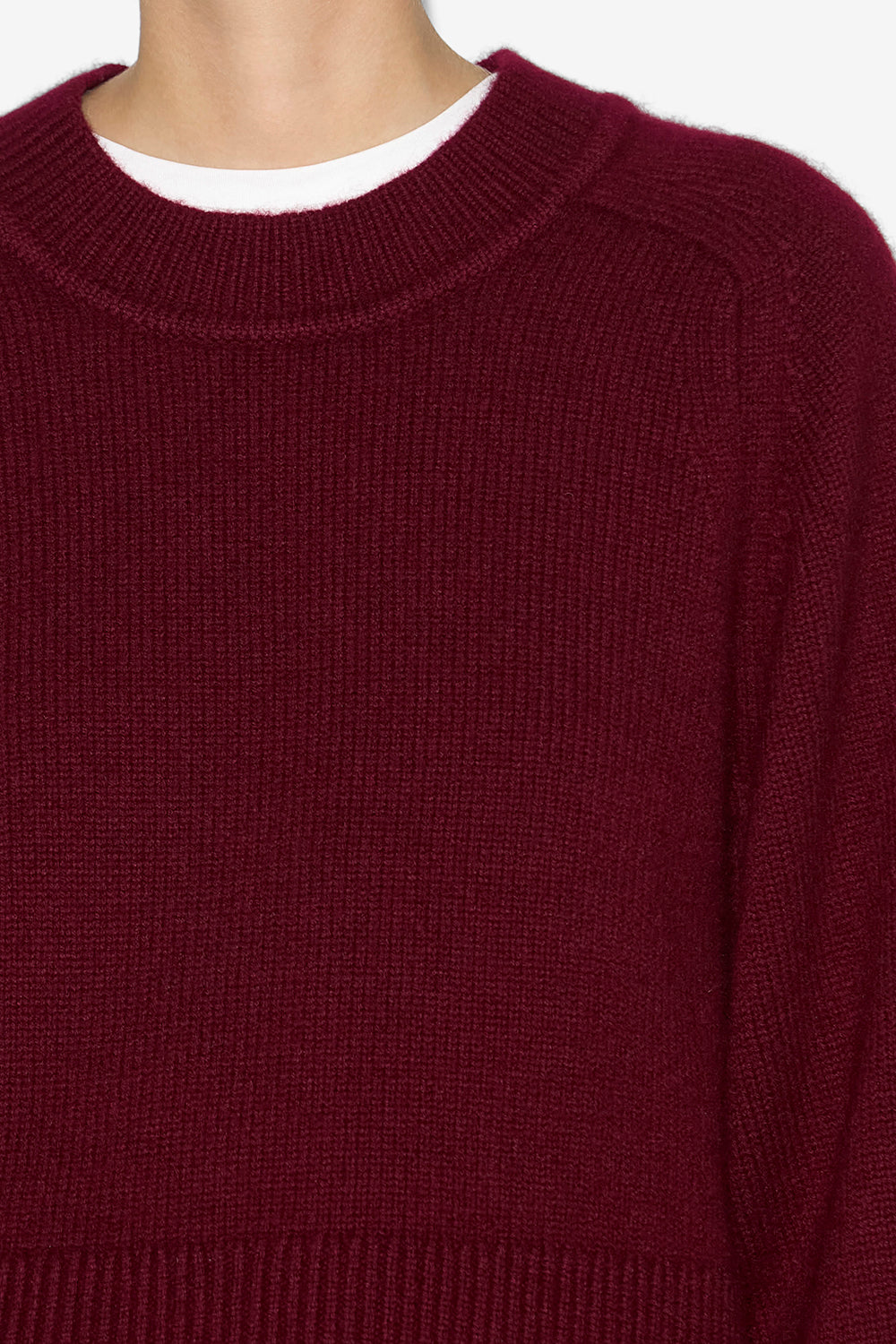 Leandra merinos wool and cashmere sweater - Burgundy - Woman - 3