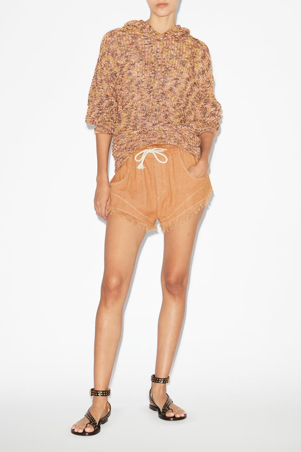 Edler knit hoodie sweater - Ochre - Woman - 2