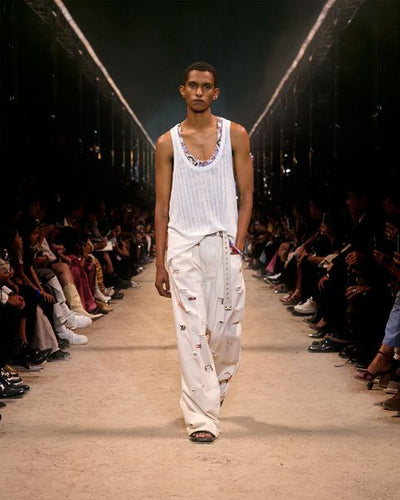 Top in maglia trasparente dan - Bianco - Man - 6