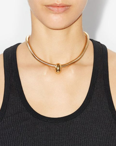 Shiny crescent choker - Gold - Woman - 3