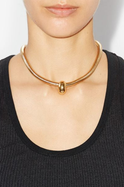 Shiny crescent choker - Gold - Woman - 3