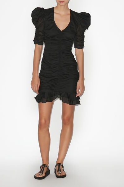 パフスリーブのショートドレス sireny - 黒 - Woman - 4